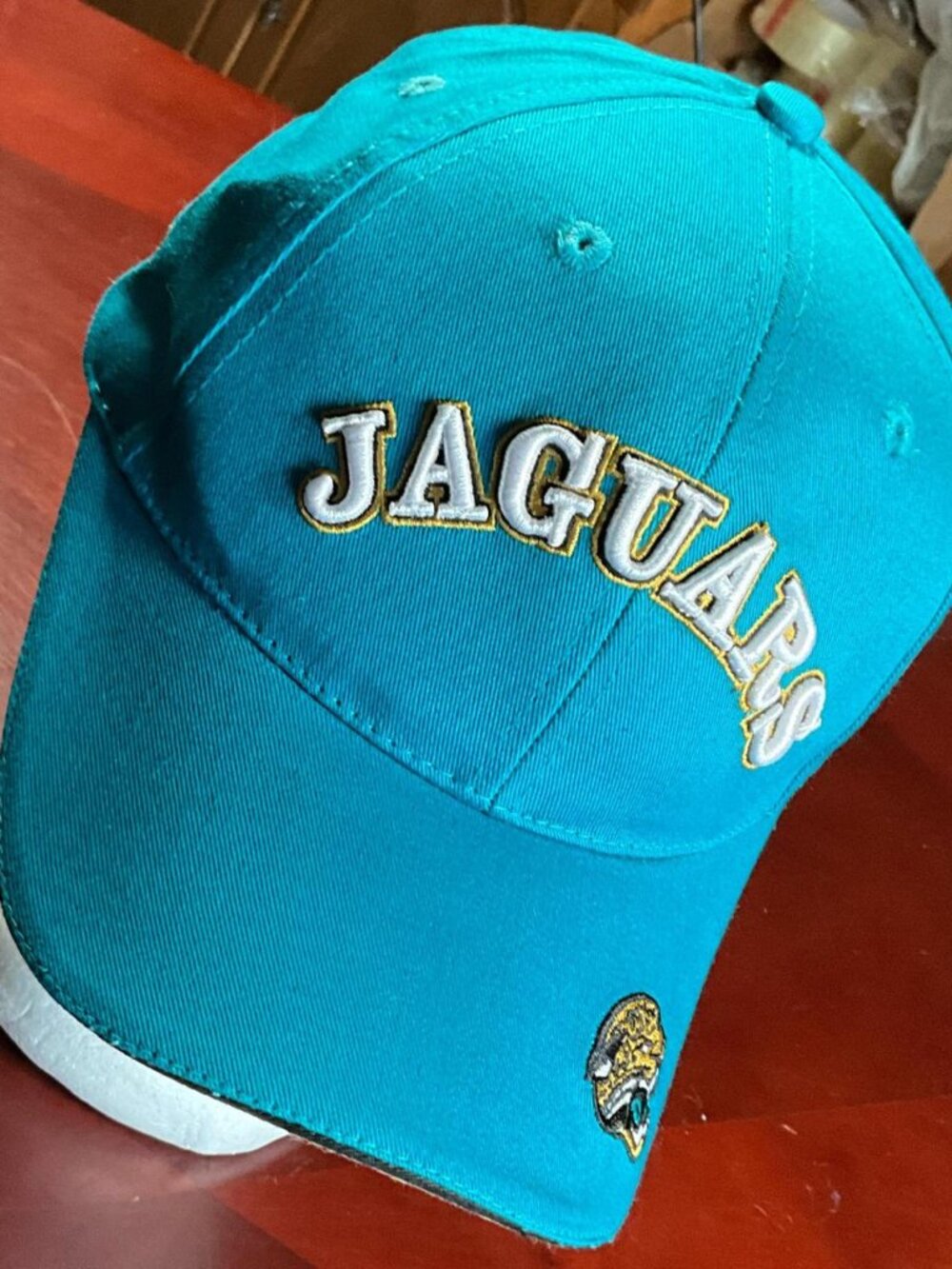 VTG Mens 90s NFL Jacksonville Jaguars Logo Retro Teal Cotton Adjustable Team Cap